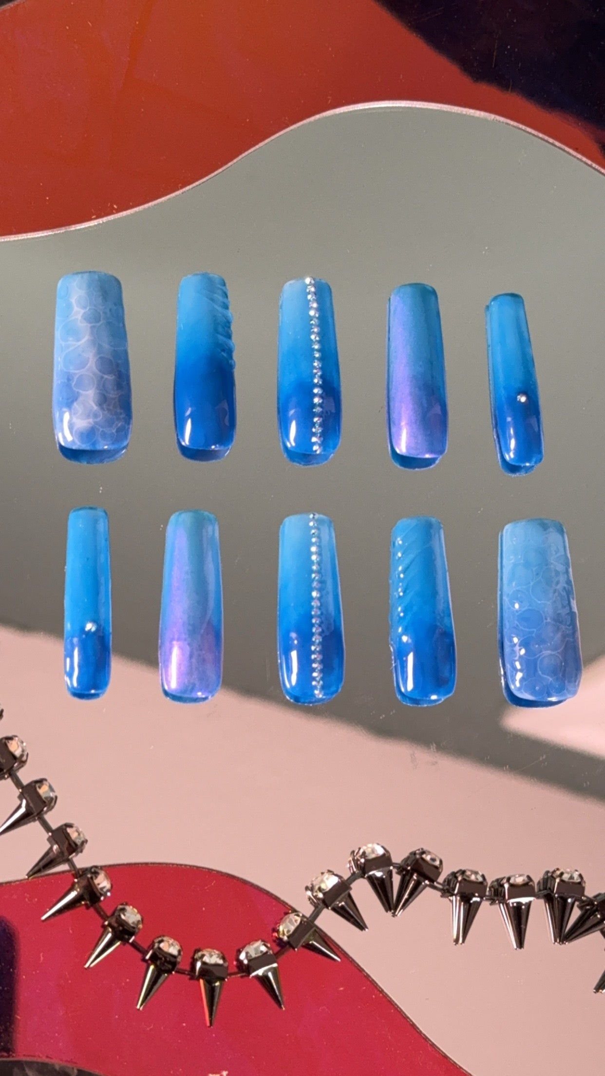Blue Gentle Bling (Long Square, B Style)