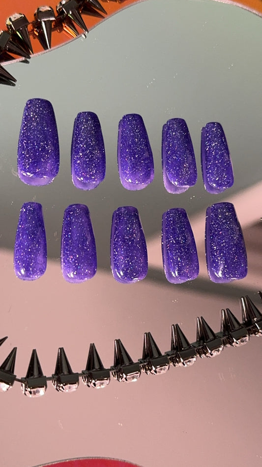 Purple Sparkle (Short/Medium Coffin, S Style)